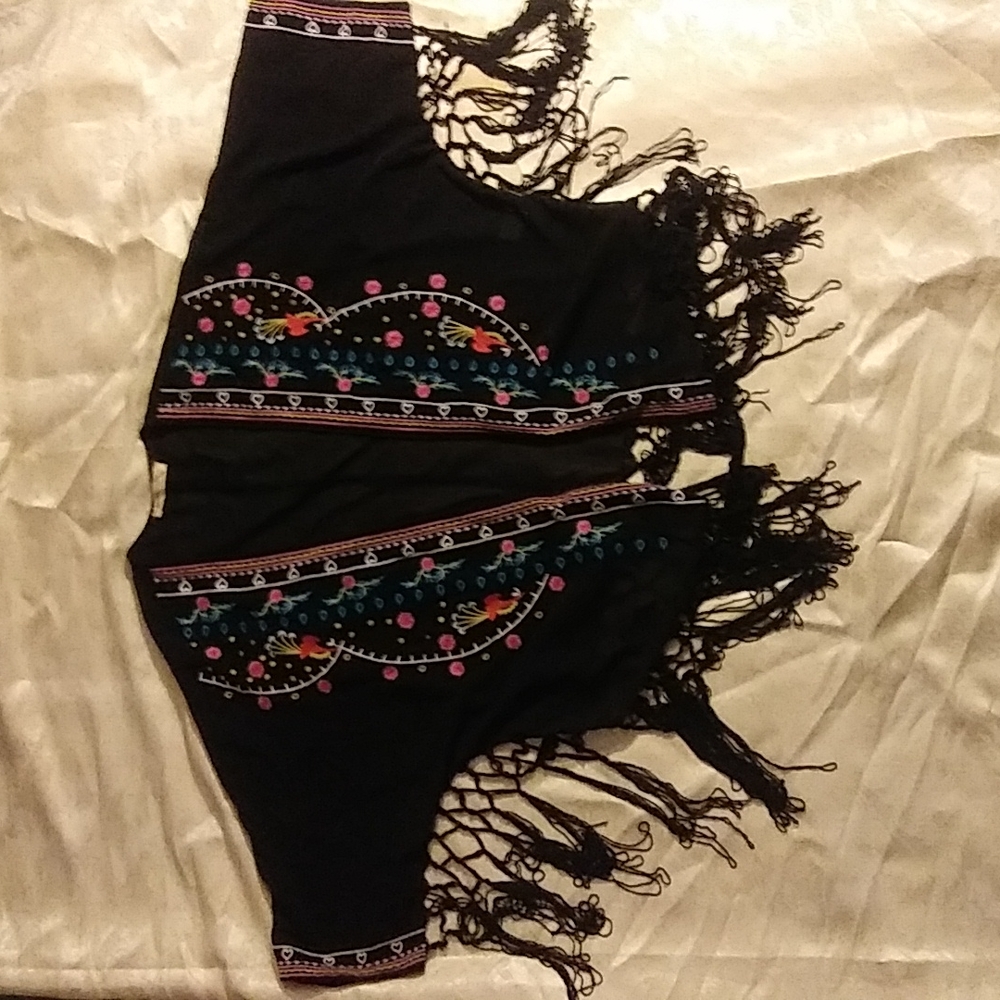 Cropped Kimono with Fringe